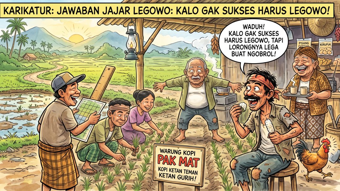 Tanam Padi Jajar Legowo: Kalau Panen Melimpah Ya Bersyukur, Kalau Zonk Ya Harus Legowo!